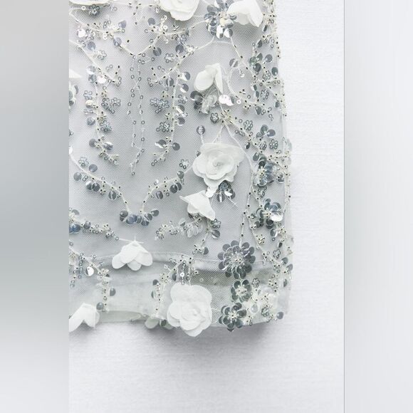 ZARA SEQUIN MINI SKIRT - Picture 8 of 10